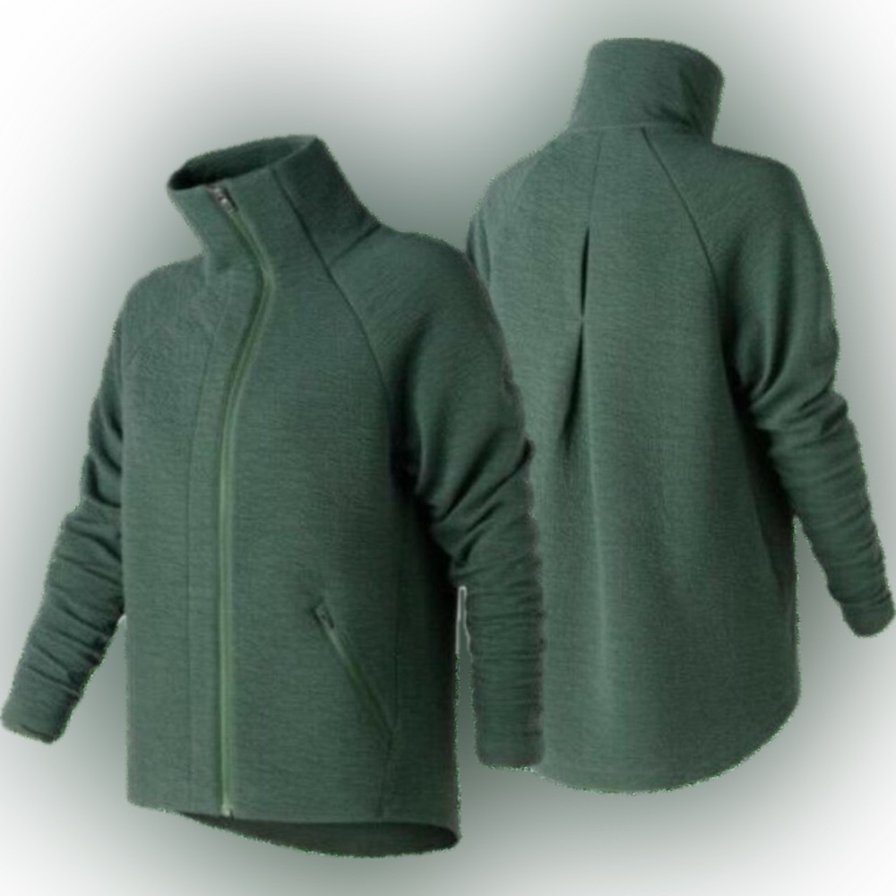 New NEW BALANCE Captivate Aysm Full Zip-Up Fitted Green Jacket, Women’s Medium M
